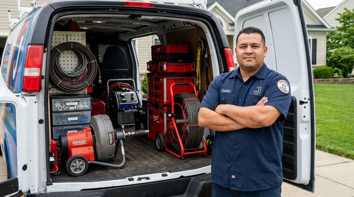 Professional drain cleaning equipment and Johns Plumbing LLC plumber in Springhill