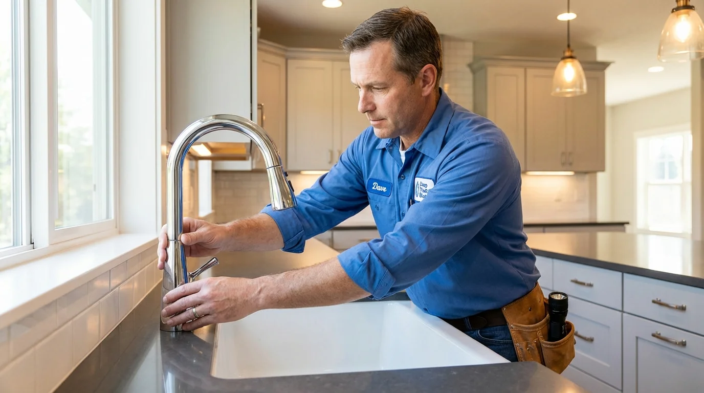 Kitchen faucet installation by Johns Plumbing LLC in Springhill