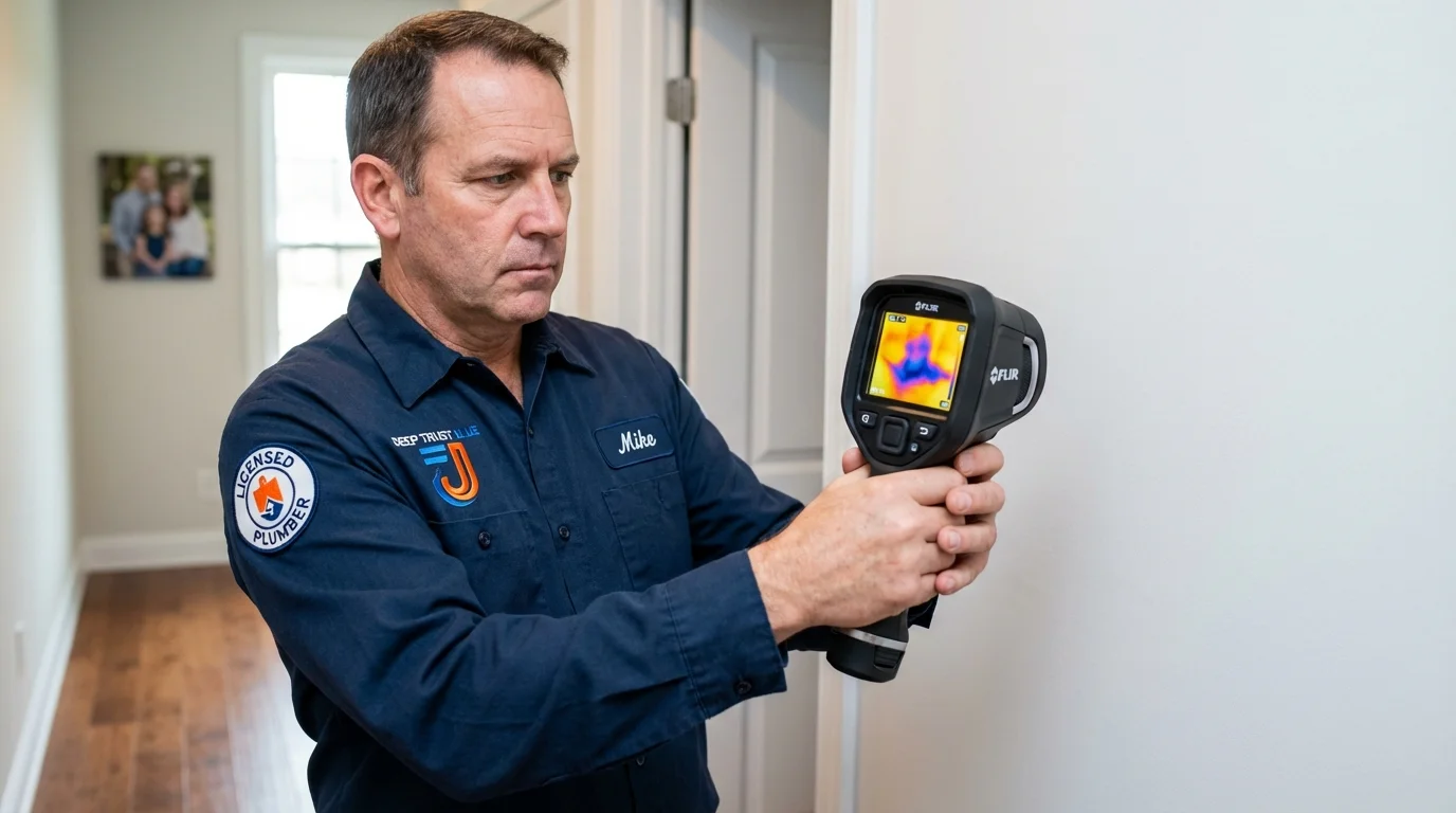 Thermal imaging leak detection by Johns Plumbing LLC in Springhill